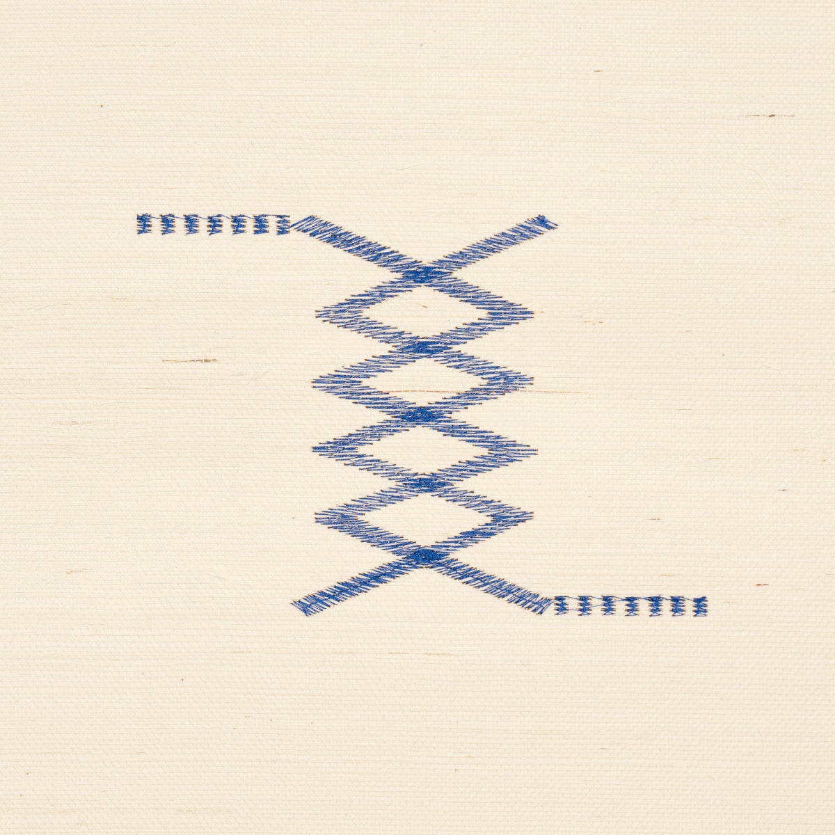 Schumacher Kin Sisal Embroidery Ink On Ivory Wallpaper 5015781