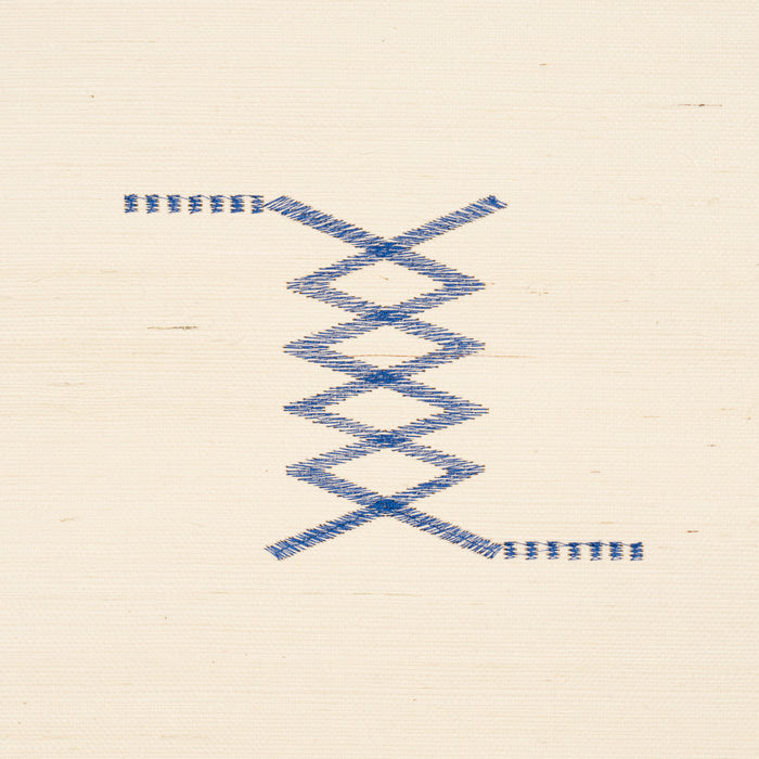 Schumacher Kin Sisal Embroidery Ink On Ivory Wallpaper 5015781