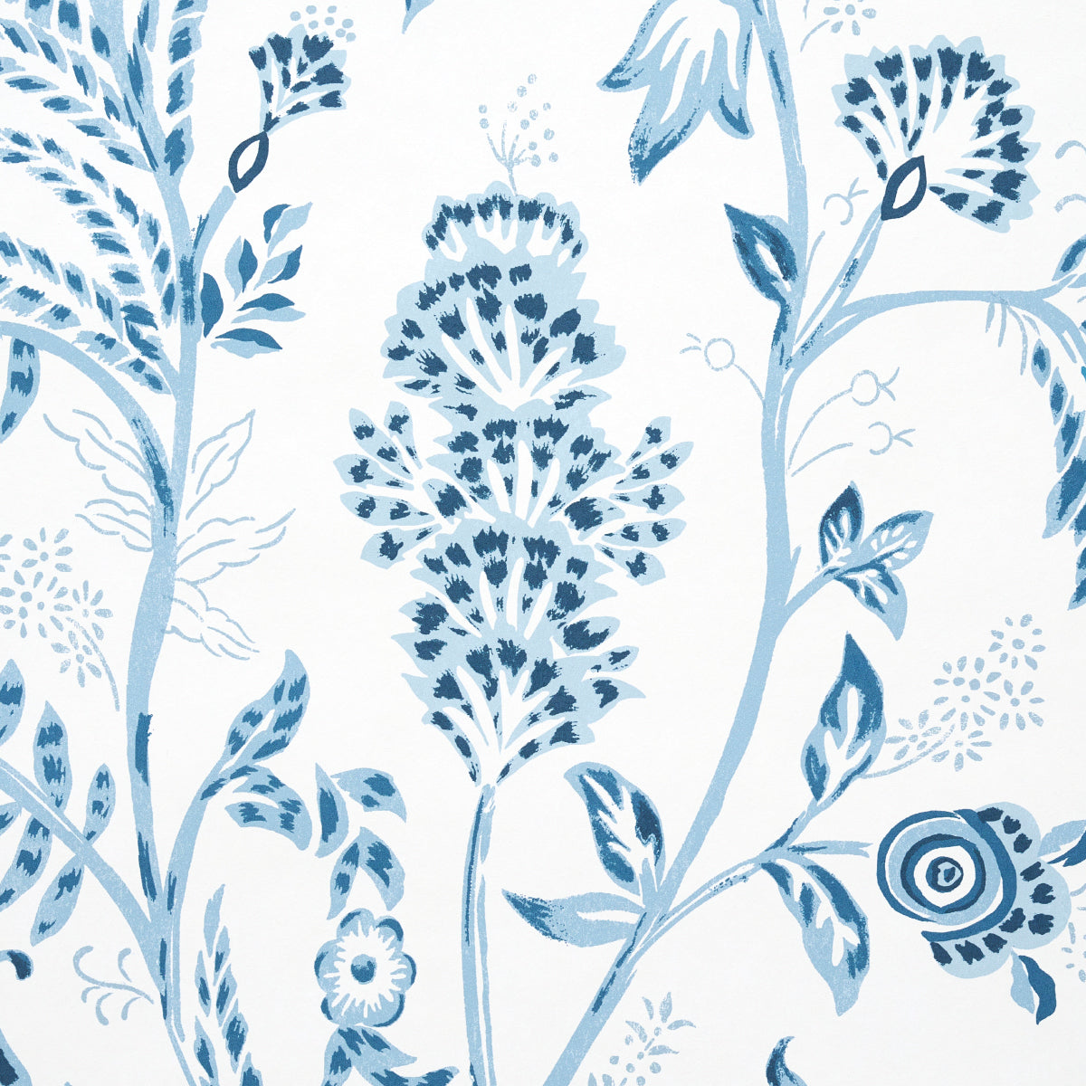 Schumacher Chinoiserie Grande Panel Set Indigo Wallpaper Sample 5015820