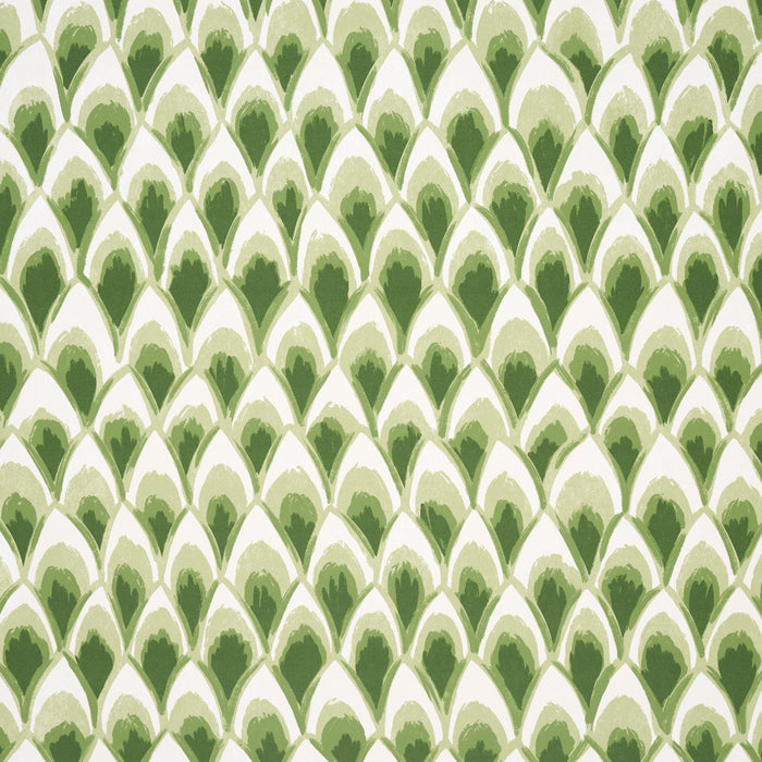 Schumacher Chinoiserie Grande Panel Set Leaf Green Wallpaper Sample 5015821