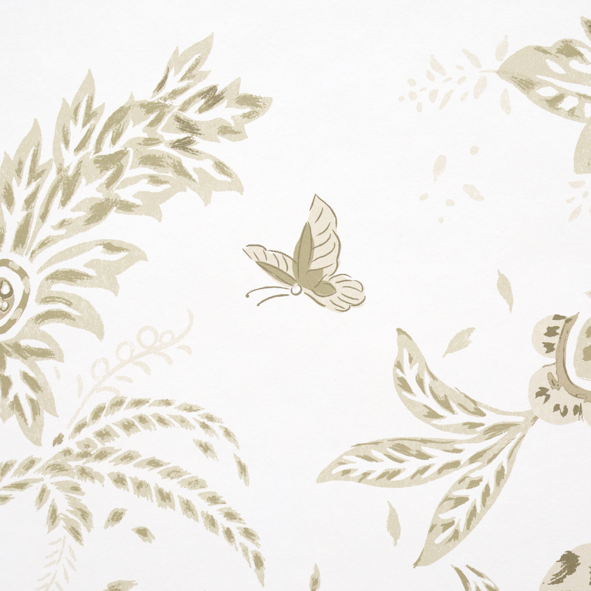 Schumacher Chinoiserie Grande Panel Set Neutral Wallpaper Sample 5015822