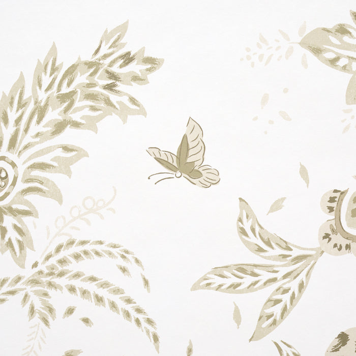 Schumacher Chinoiserie Grande Panel Set Neutral Wallpaper Sample 5015822