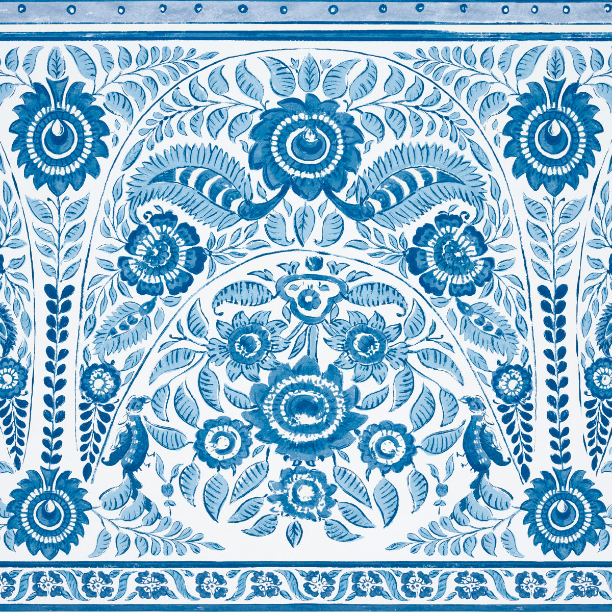 Schumacher Montecito Panel Set Indigo Wallpaper Sample 5015830