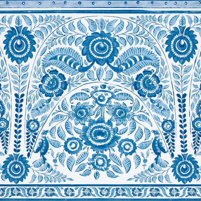 Schumacher Montecito Panel Set Indigo Wallpaper Sample 5015830