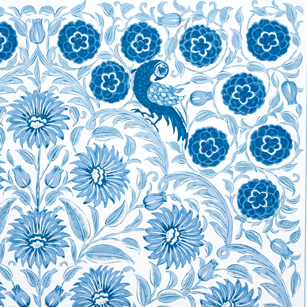 Schumacher Montecito Panel Set Indigo Wallpaper Sample 5015830
