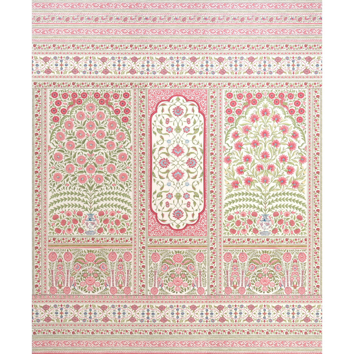 Schumacher Montecito Panel Set Red Wallpaper Sample 5015831