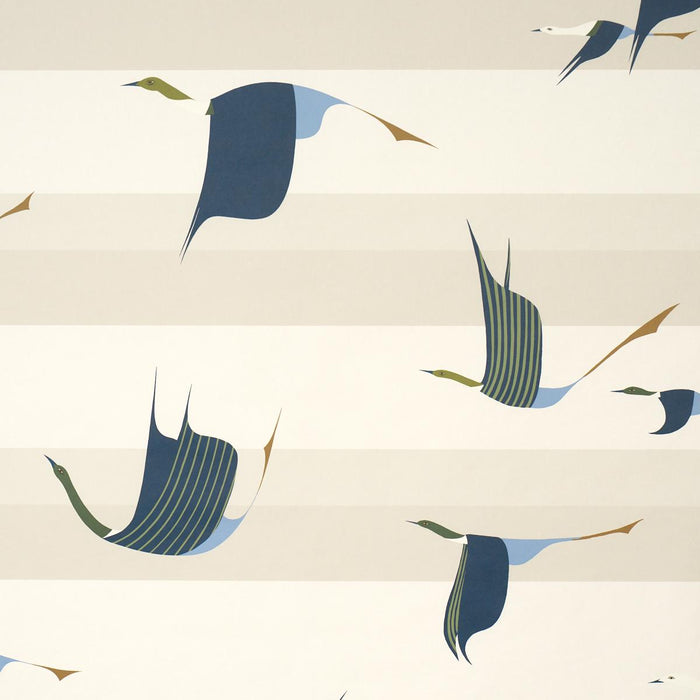 Schumacher Flying West Blue Wallpaper Sample 5015851