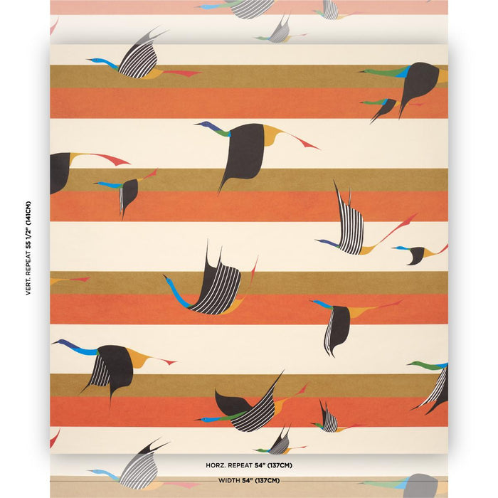 Schumacher Flying West Orange Wallpaper Sample 5015852