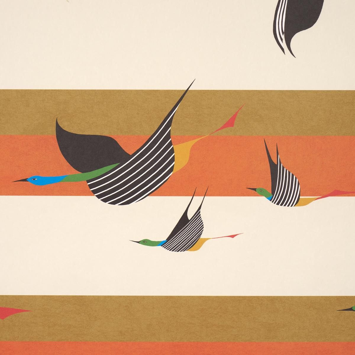 Schumacher Flying West Orange Wallpaper Sample 5015852