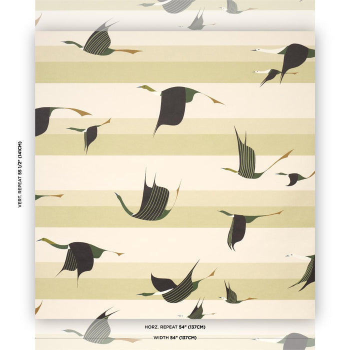 Schumacher Flying West Green Wallpaper 5015853