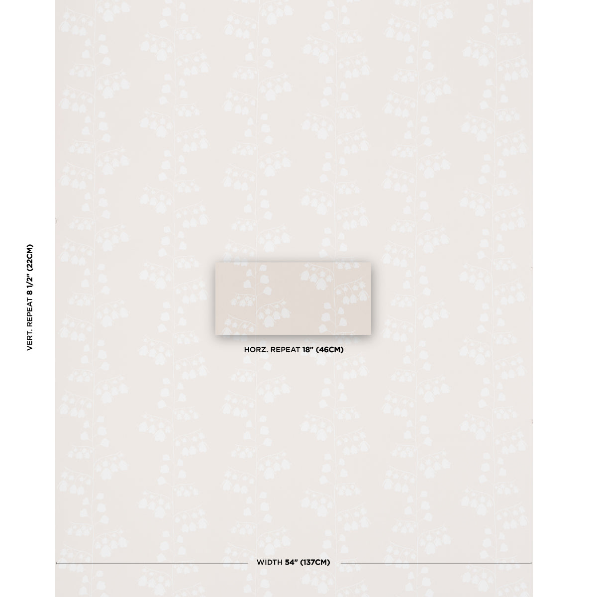 Schumacher Bleeding Hearts Neutral Wallpaper Sample 5015860