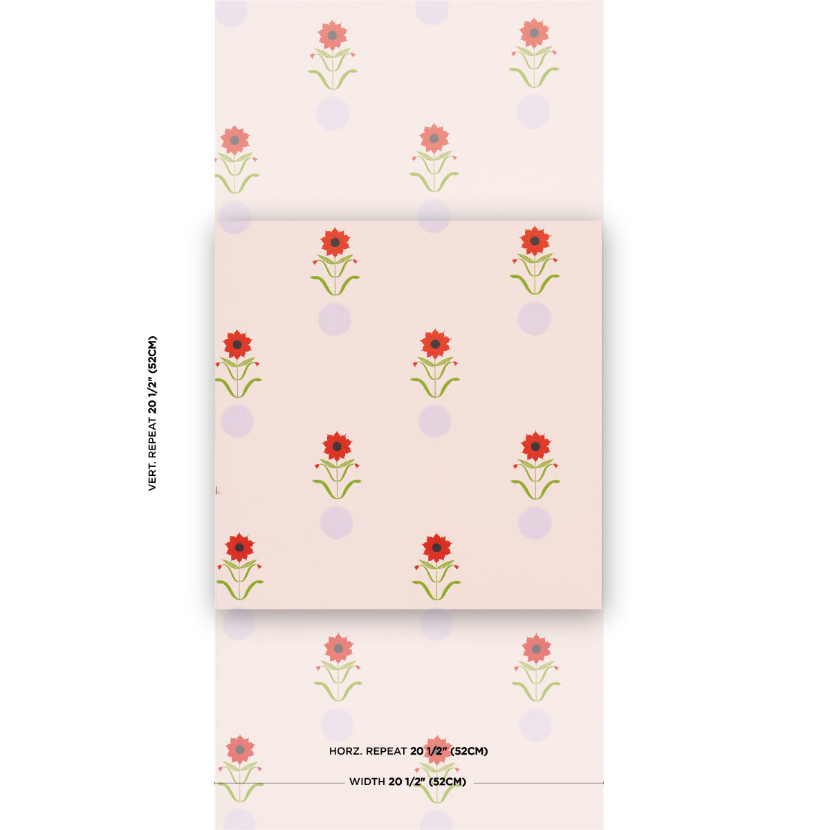 Schumacher Forget Me Dots Pink Wallpaper Sample 5015881