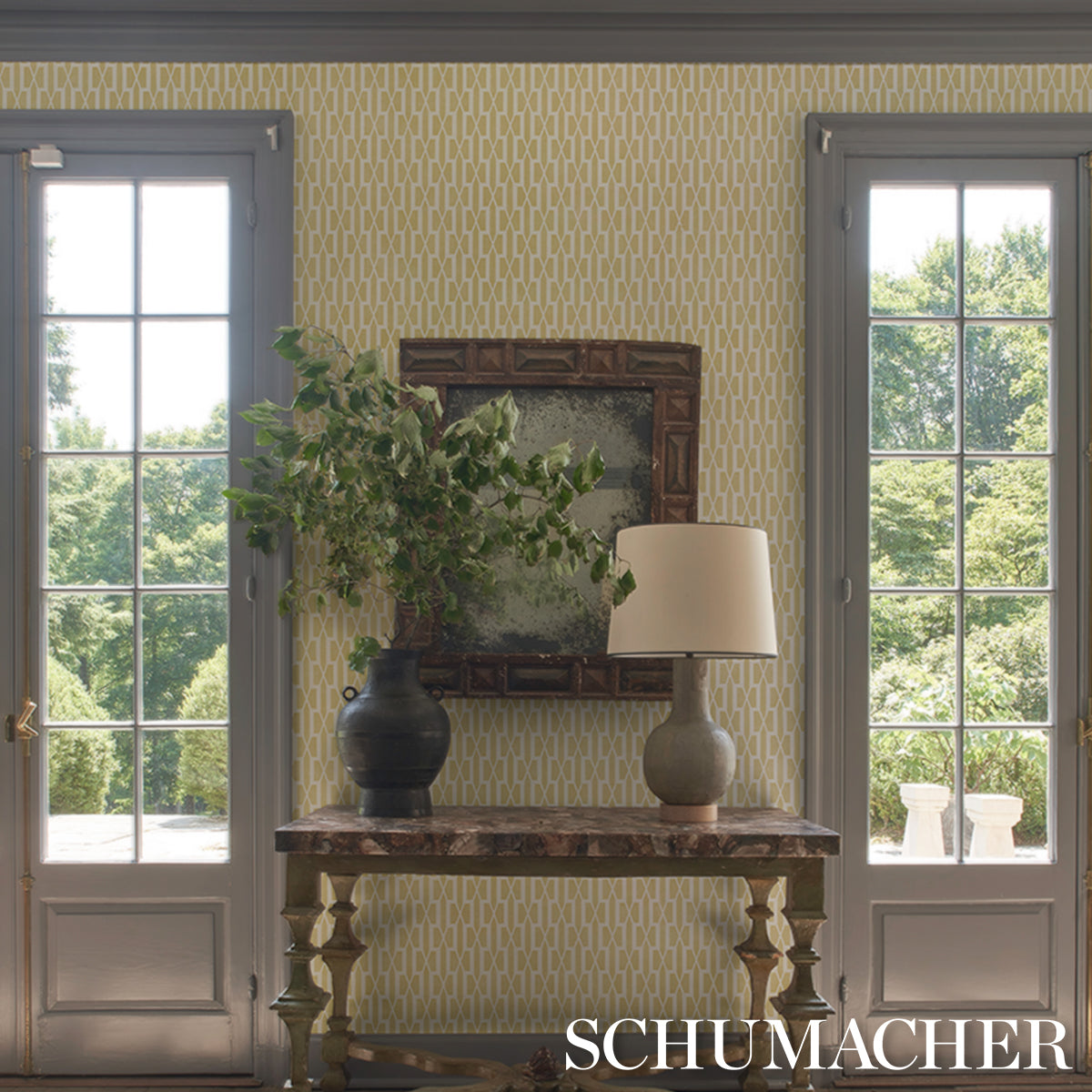 Schumacher Belvedere Mimosa Wallpaper Sample 5015912