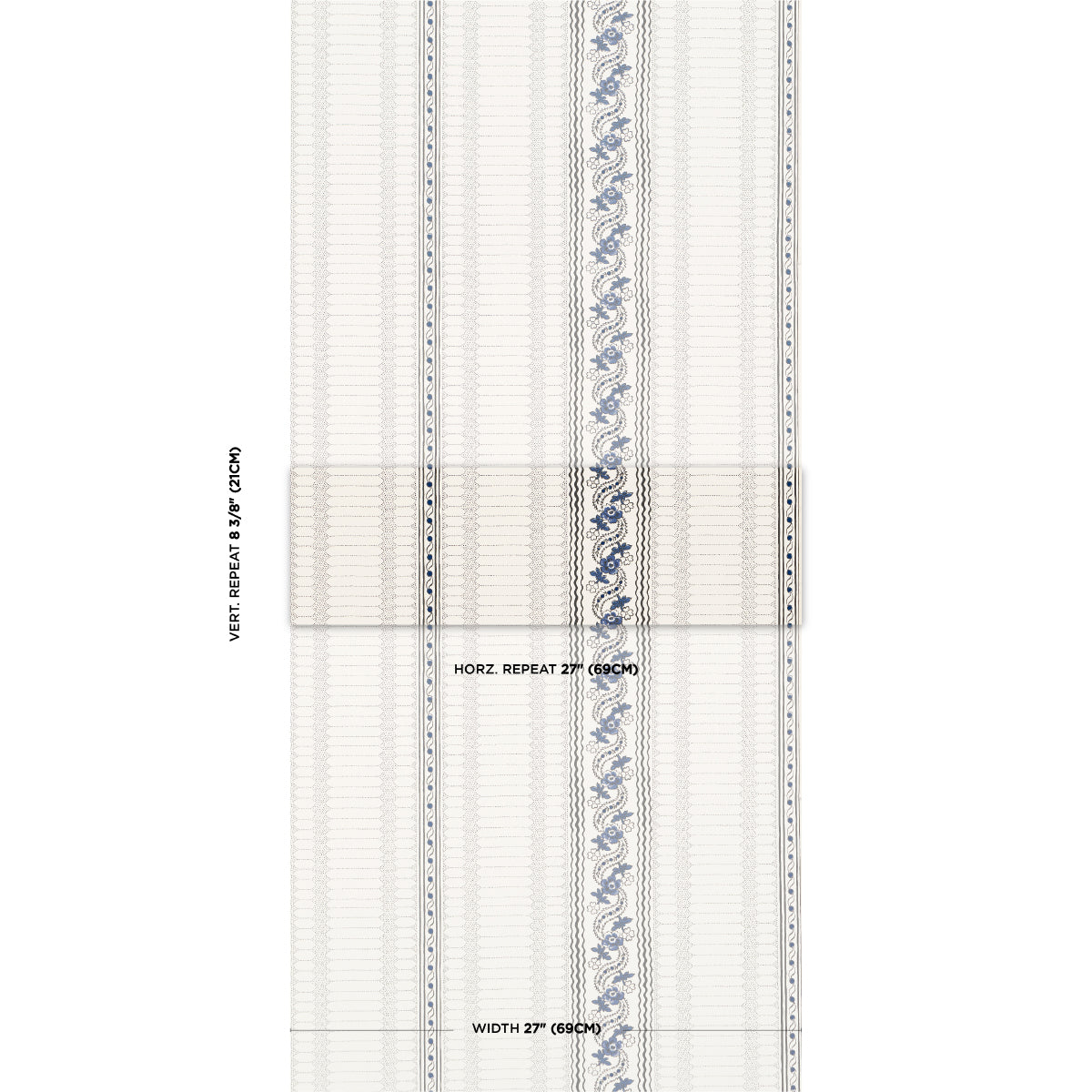 Schumacher Serena Stripe Blue Wallpaper Sample 5015930