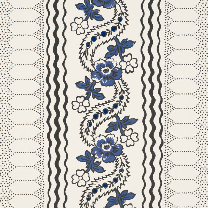 Schumacher Serena Stripe Blue Wallpaper Sample 5015930
