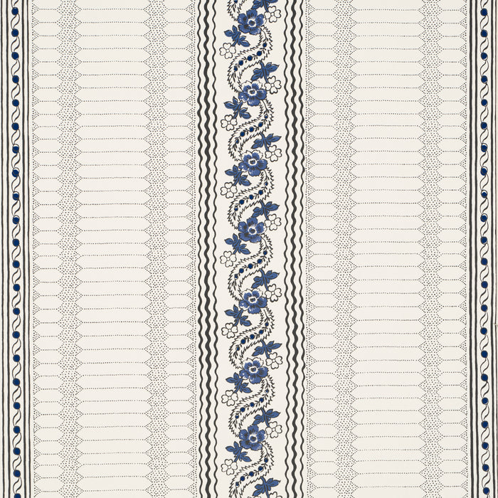 Schumacher Serena Stripe Blue Wallpaper Sample 5015930