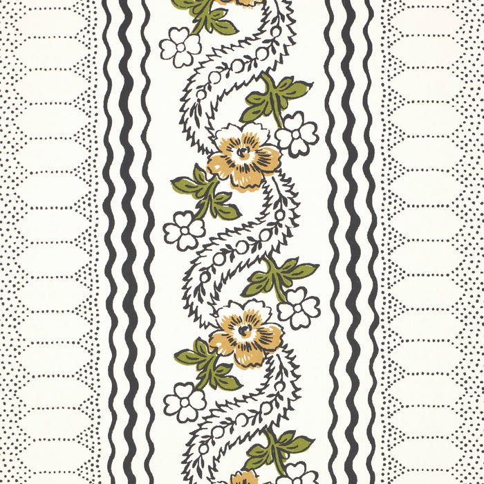 Schumacher Serena Stripe Ochre Wallpaper Sample 5015931