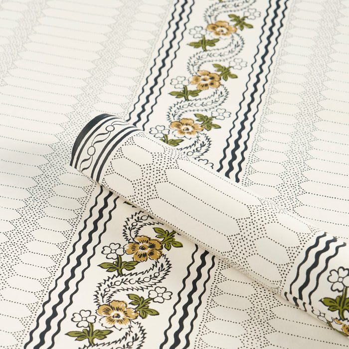 Schumacher Serena Stripe Ochre Wallpaper Sample 5015931