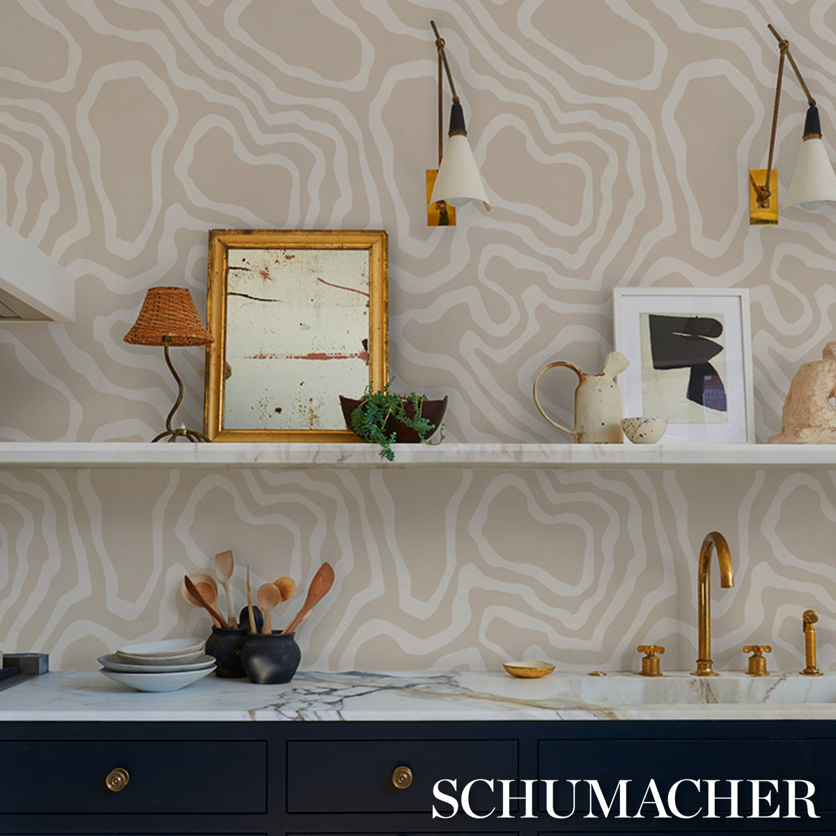 Schumacher Defeo Bone Wallpaper 5016101