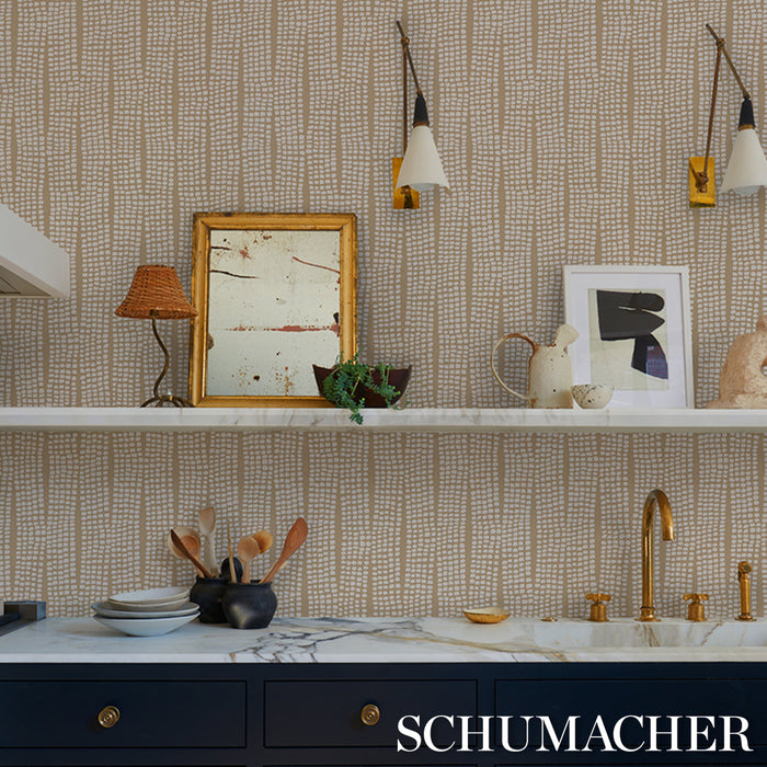 Schumacher Noland Vinyl Flax Wallpaper 5016111
