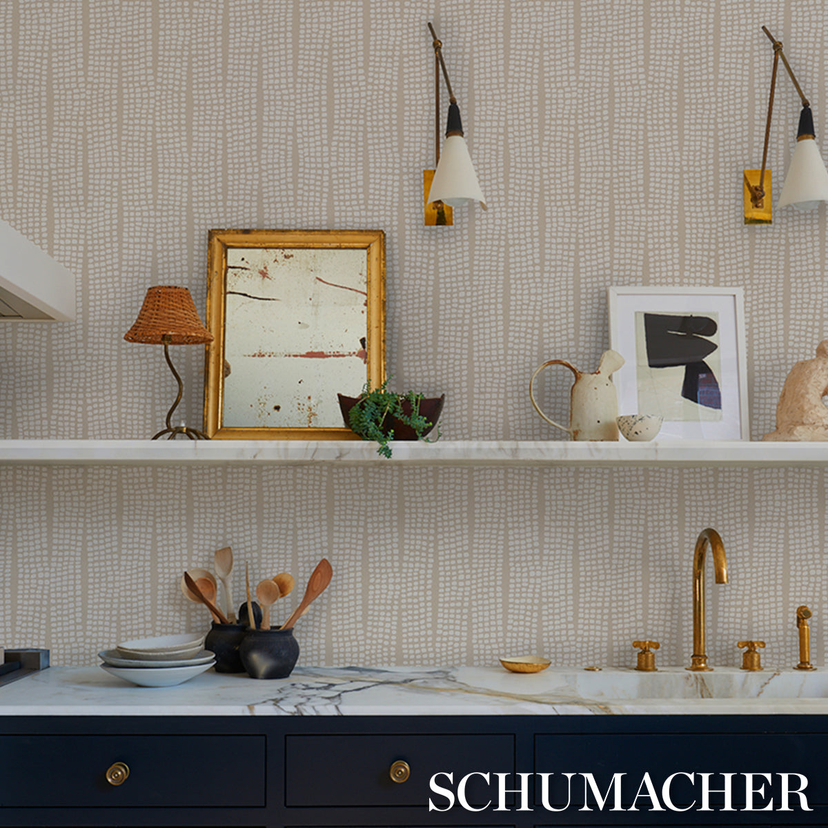 Schumacher Noland Vinyl Birch Wallpaper 5016112
