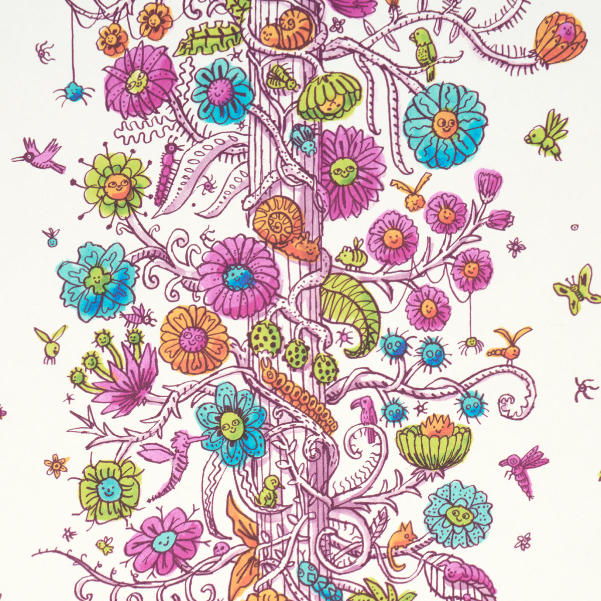 Schumacher Edward Steed's Towers Of Flowers Multicolor Burst Wallpaper Sample 5016140