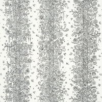 Schumacher Edward Steed's Towers Of Flowers Black & White Wallpaper 5016141