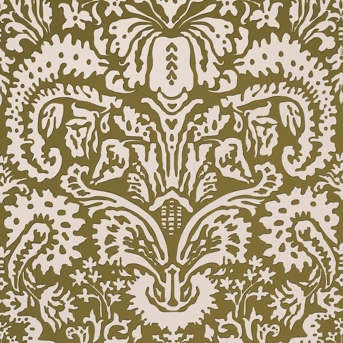 Schumacher Suffolk Damask Grisaille Wallpaper 5016242