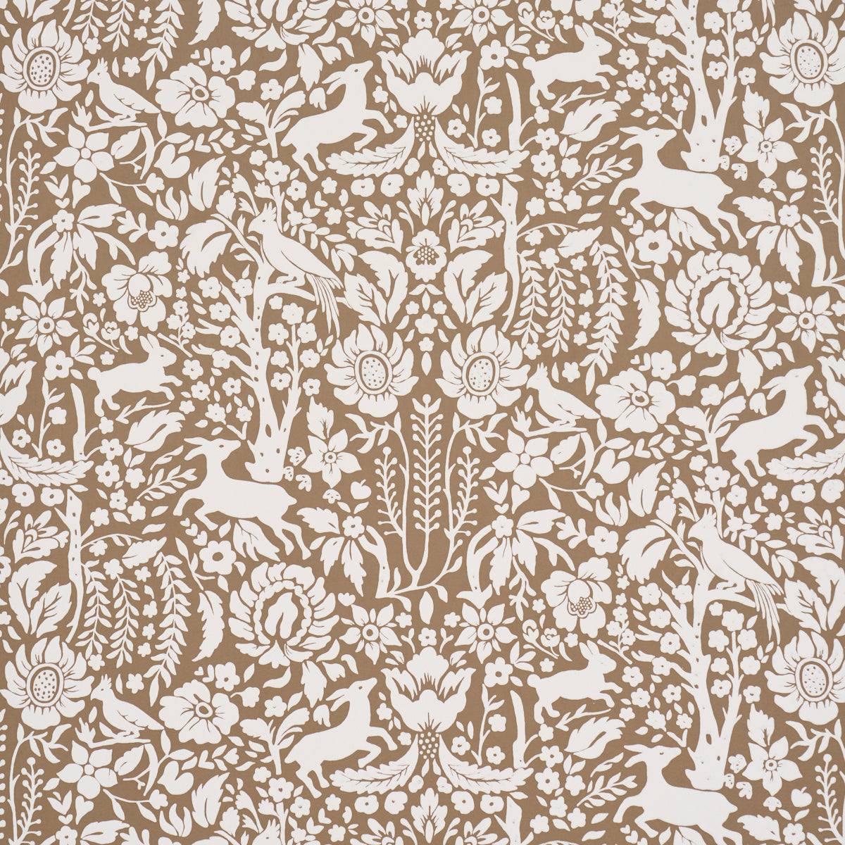 Schumacher Deerfield Mocha Wallpaper Sample 5016260