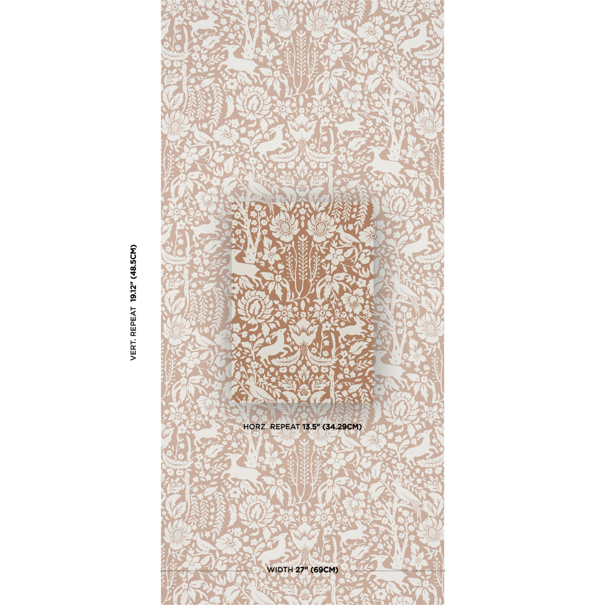Schumacher Deerfield Spice Wallpaper Sample 5016262