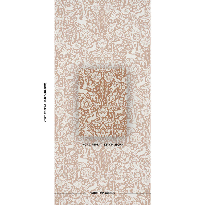 Schumacher Deerfield Spice Wallpaper Sample 5016262