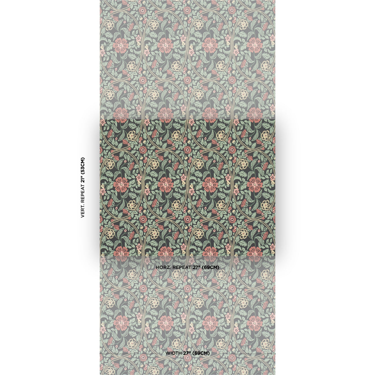 Schumacher Garden Guild Midnight Wallpaper Sample 5016270