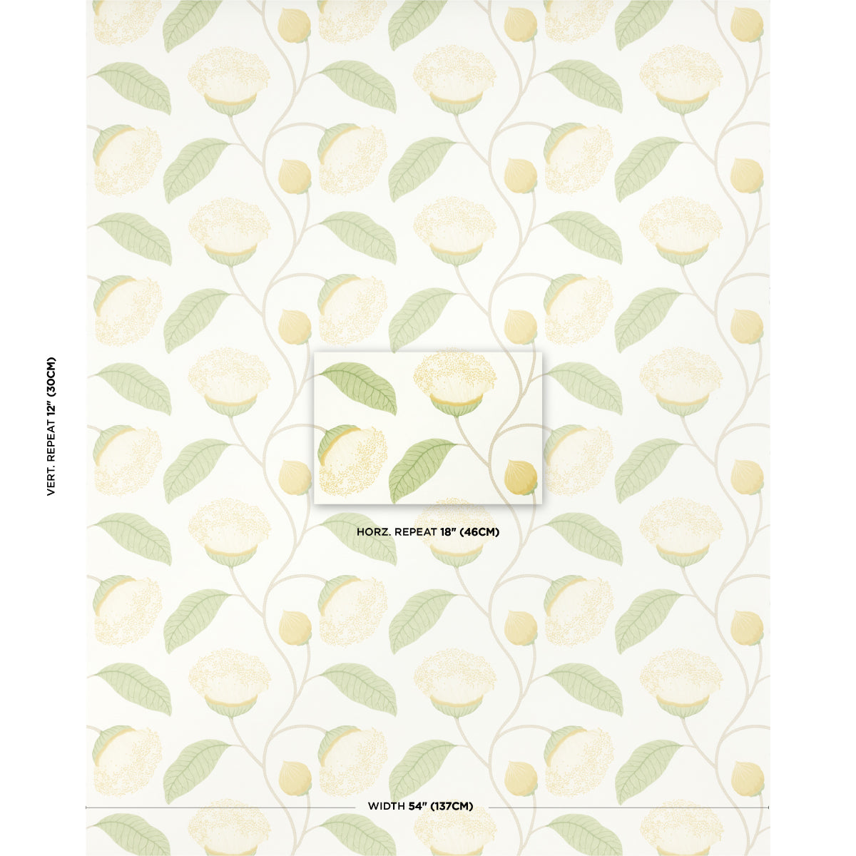 Schumacher Celinda Citrus Wallpaper Sample 5016362