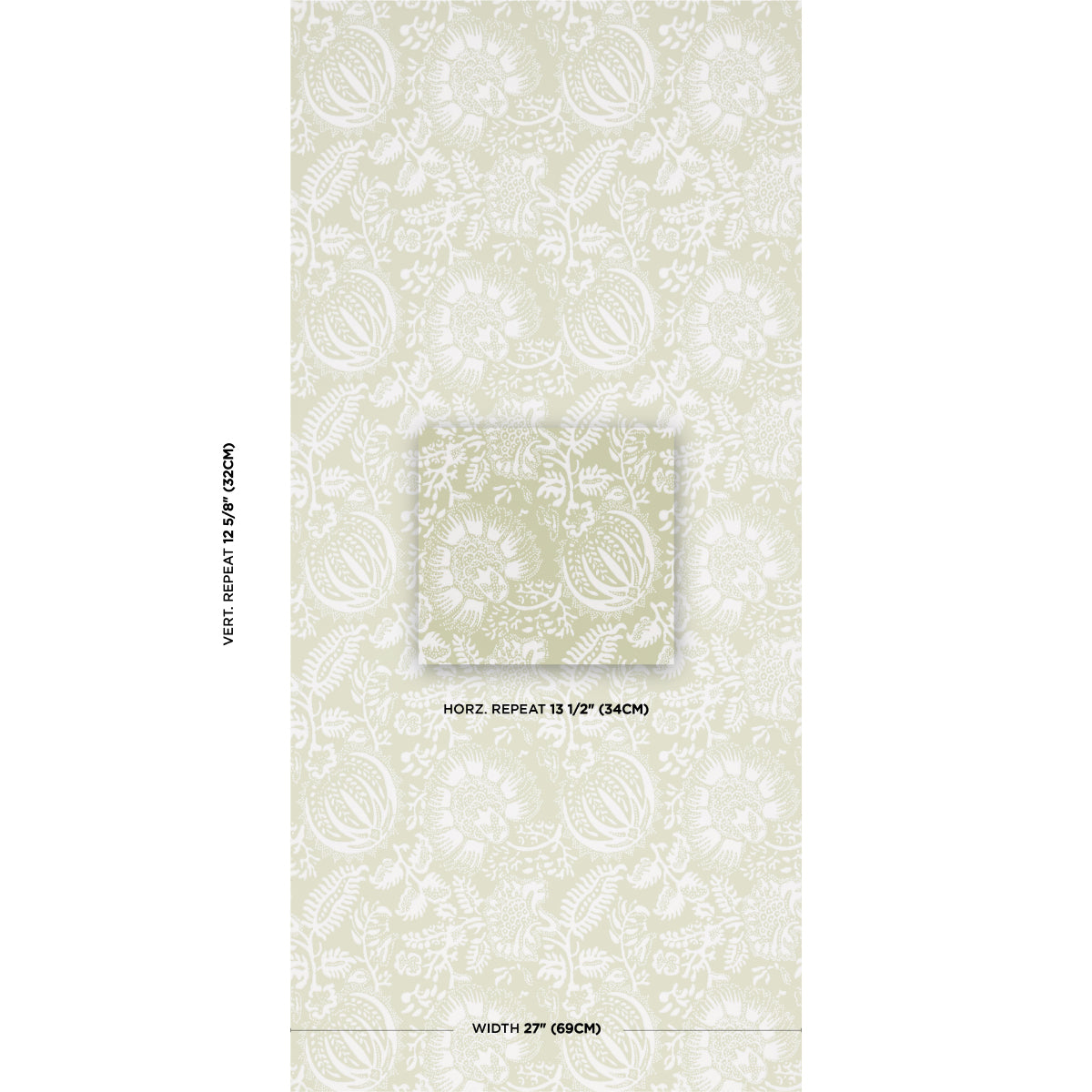 Schumacher Pomegranate Print Moss Wallpaper Sample 5016371