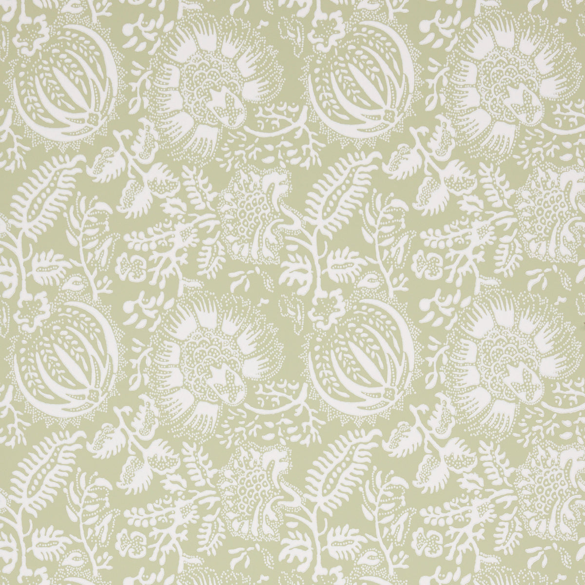 Schumacher Pomegranate Print Moss Wallpaper Sample 5016371