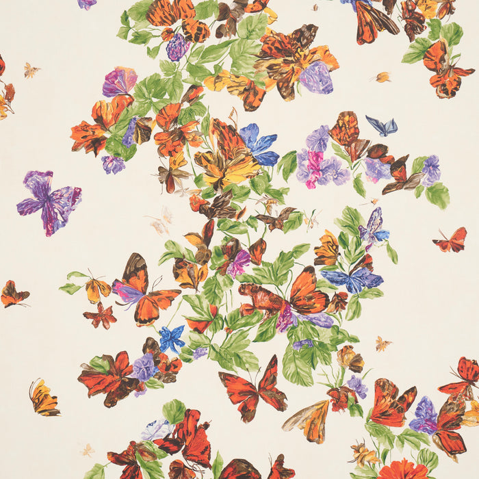 Schumacher Pyne Butterfly Monarch Orange Wallpaper Sample 5016380