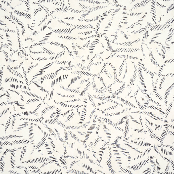 Schumacher Leaf Bloom Charcoal Wallpaper Sample 5016390