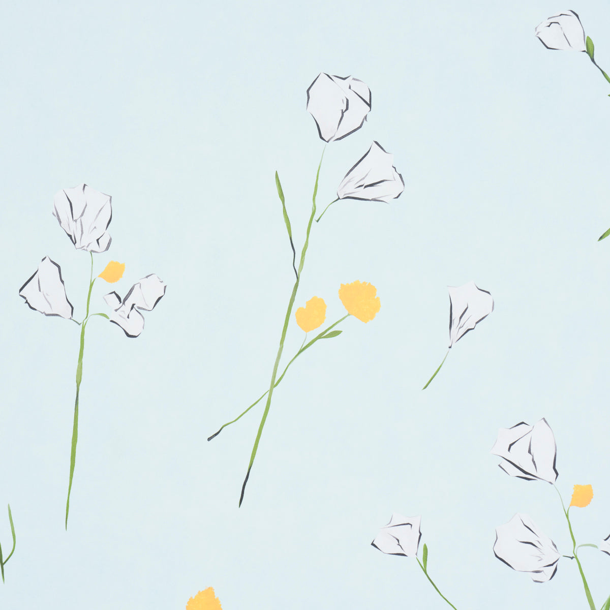 Schumacher Alex's Floral Mist Blue Wallpaper 5016401