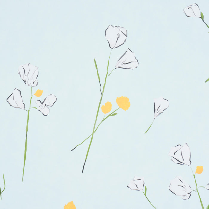 Schumacher Alex's Floral Mist Blue Wallpaper 5016401