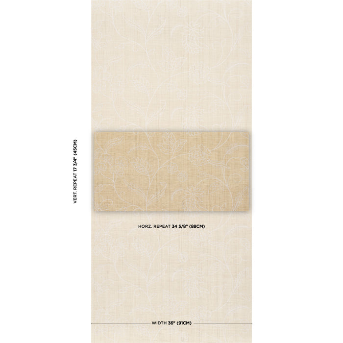 Schumacher Sconset Embroidered Raffia Natural Wallpaper 5016430