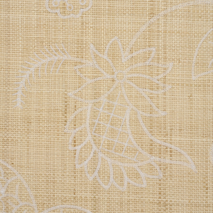 Schumacher Sconset Embroidered Raffia Natural Wallpaper 5016430