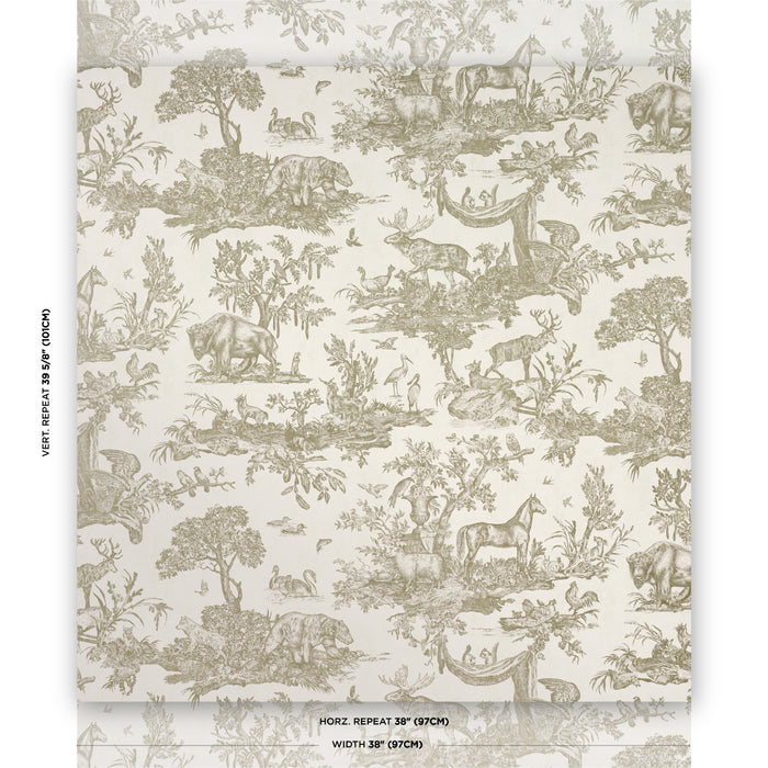 Schumacher Western Toile Stone Wallpaper 5016442