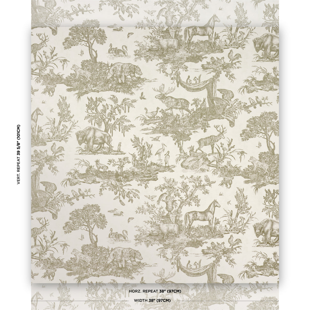 Schumacher Western Toile Stone Wallpaper Sample 5016442