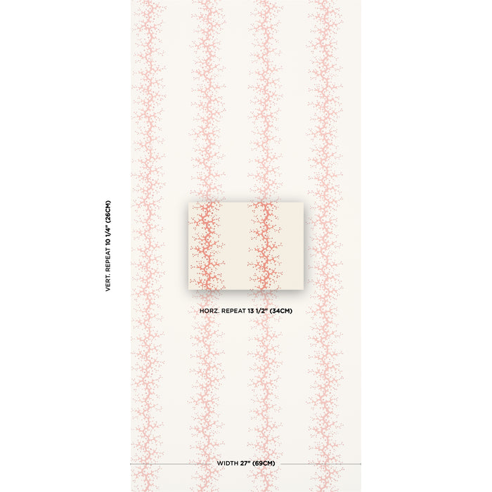Schumacher Coral Stripe Coral Wallpaper Sample 5016450