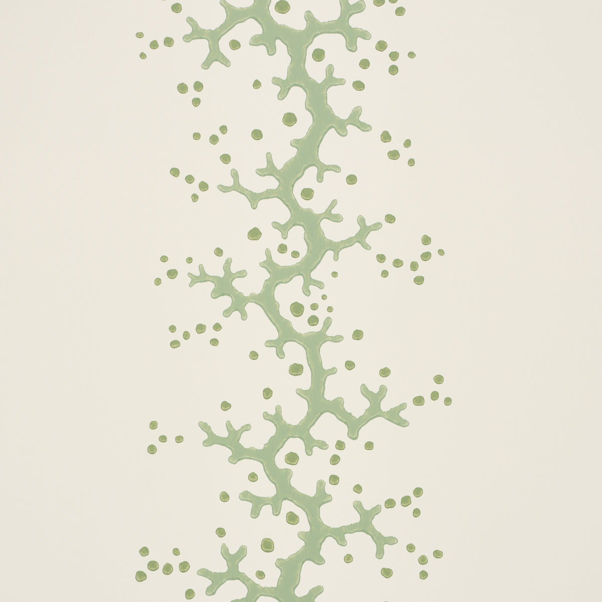 Schumacher Coral Stripe Green Wallpaper Sample 5016452