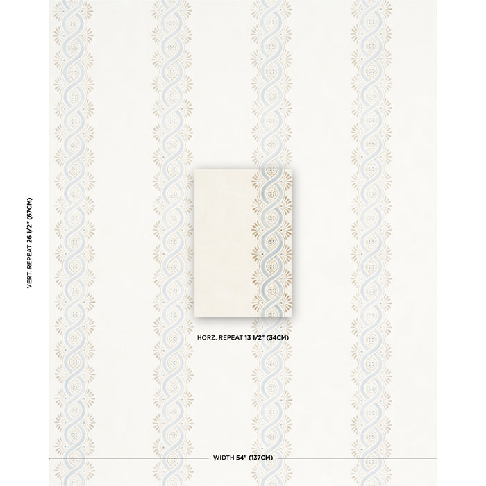 Schumacher Leonidis Stripe Blue Wallpaper Sample 5016460