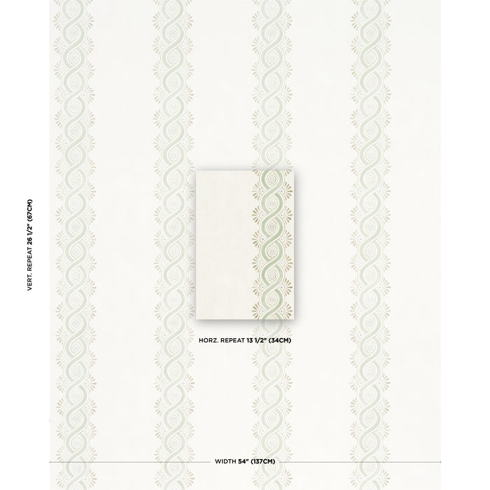 Schumacher Leonidis Stripe Green Wallpaper Sample 5016461