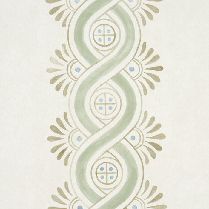 Schumacher Leonidis Stripe Green Wallpaper Sample 5016461