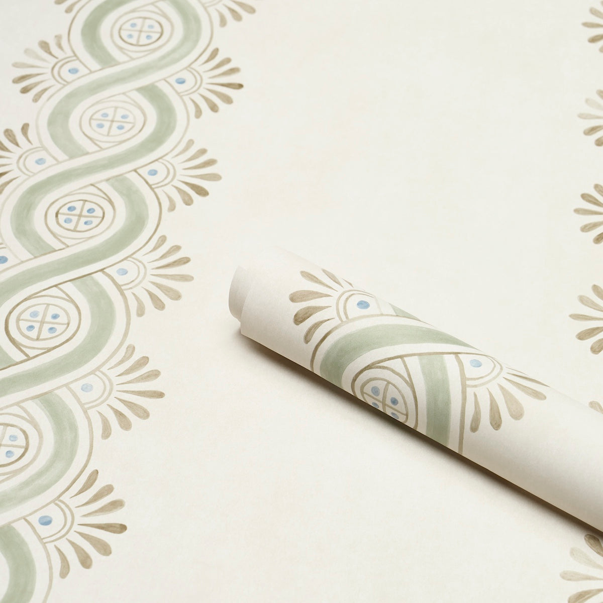 Schumacher Leonidis Stripe Green Wallpaper Sample 5016461