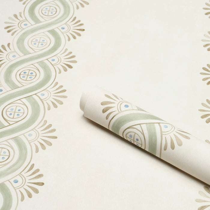 Schumacher Leonidis Stripe Green Wallpaper Sample 5016461